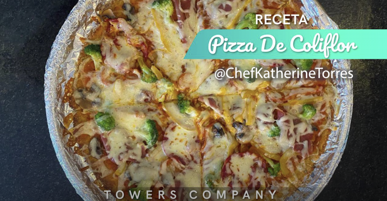 Receta Pizza de Coliflor by @ChefKatherineTorres